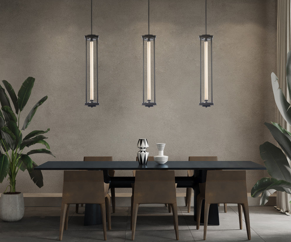 Athena 1-Light Large LED Lantern Oil Rubbed Bronze Clear Glass