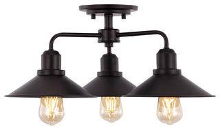 Calvin 18.5" 3-Light Iron LED Pendant, Oil Rubbed Bronze