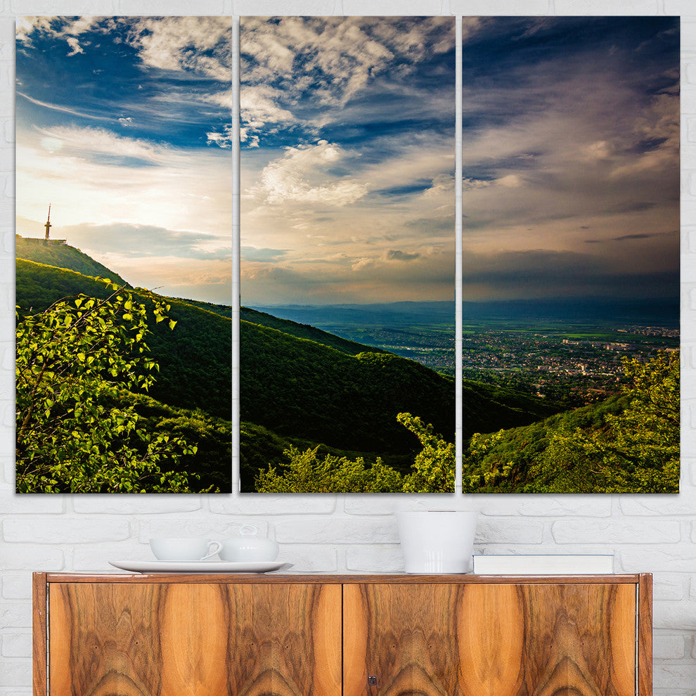 "Vitosha Mountain over Sofia Bulgaria" Wall Art, 3 Panels, 36"x28"