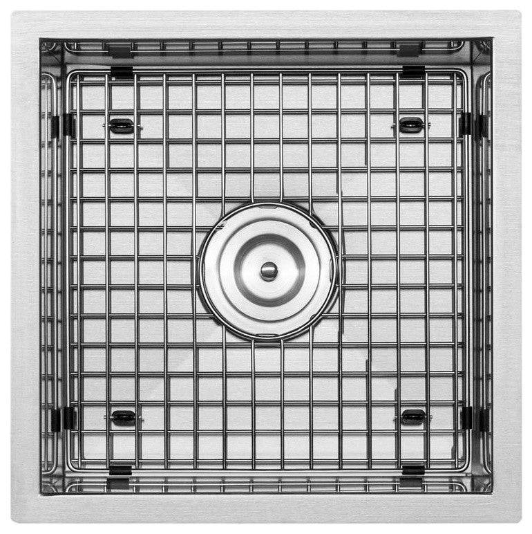 16" Zero Radius Undermount 16-Gauge Stainless Steel Kitchen and Bar Sink, Sink W