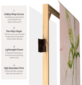 5 1/4' Pink Harmony Canvas Room Divider 6 Panel