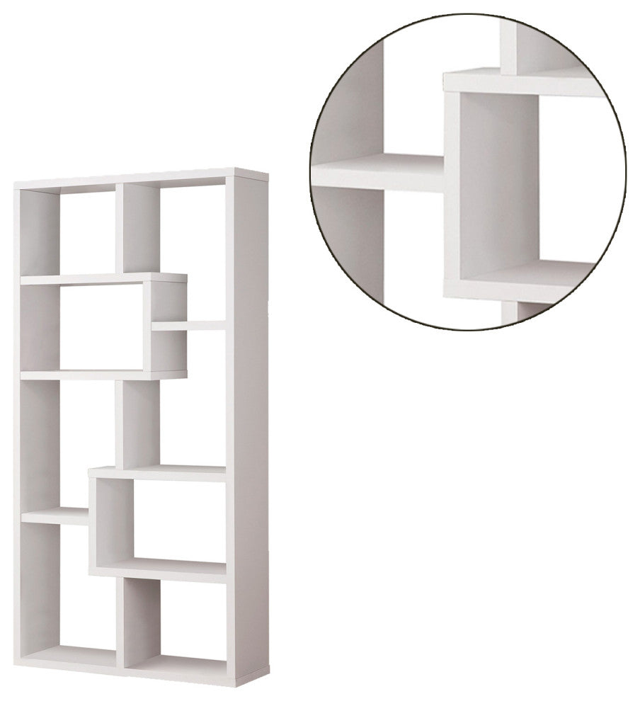 Multiple Cubed Rectangular Bookcase, White