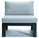 LeisureMod Chelsea 6-Piece Patio Armchair Sectional Black Aluminum, Light Gray