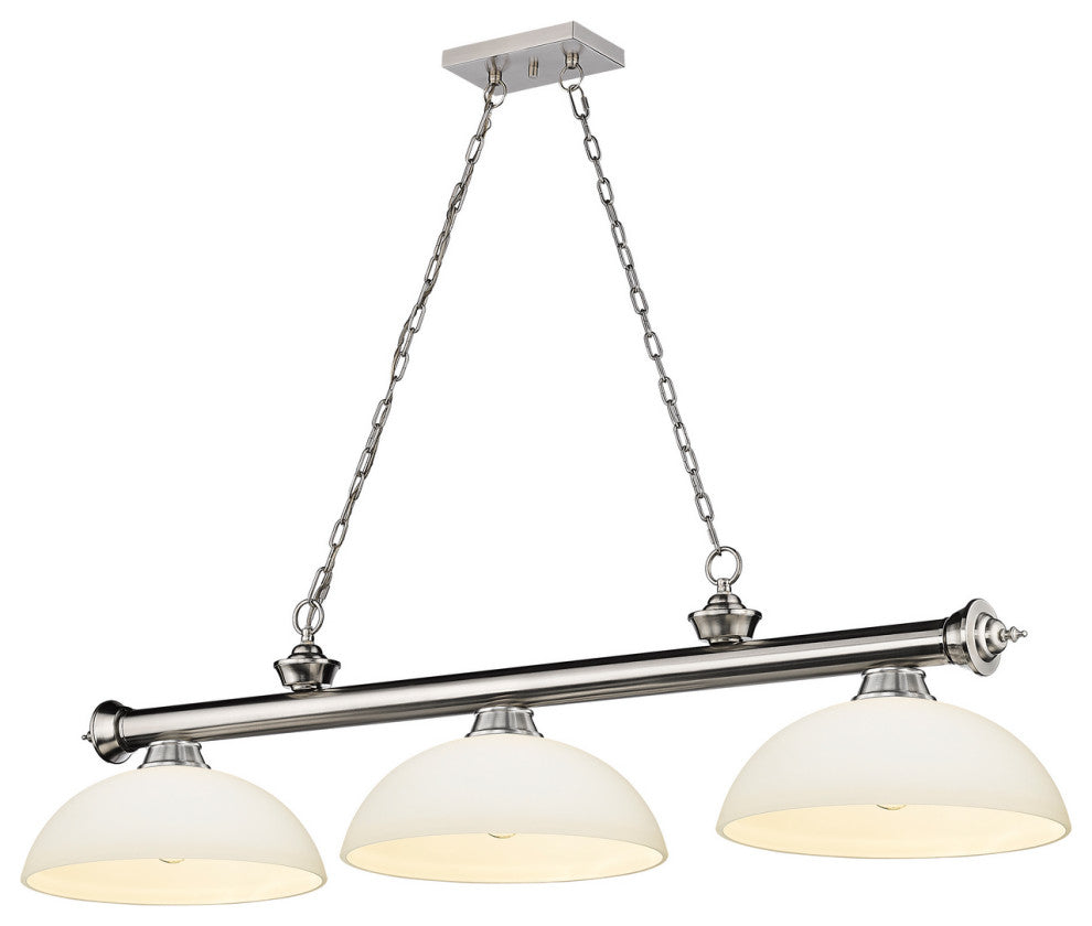 Zlite 2306-3BN-DMO14 3-Light Billiard, Matte Opal