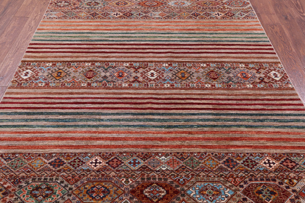 5' 10" X 7' 10" Hand-Knotted Super Kazak Khorjin Wool Rug Q11221