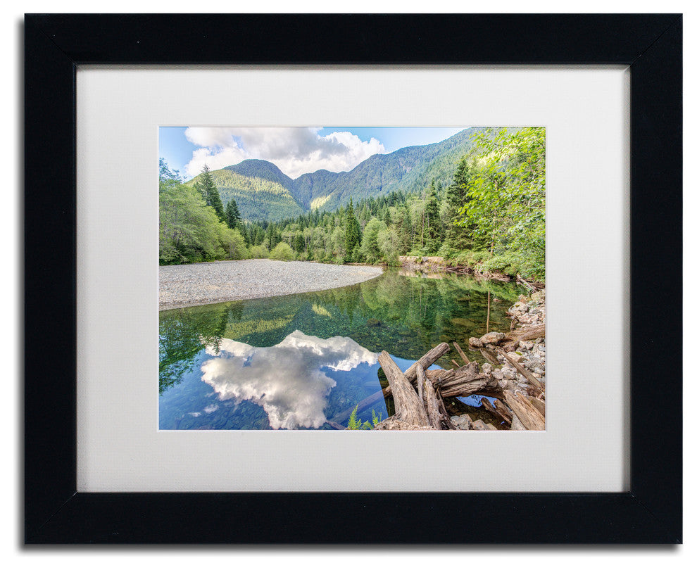 Pierre Leclerc 'Golden Ears Serenity' Matted Art, Black Frame, White, 14x11