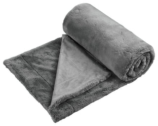 Fox Faux Fur Throw Blanket, Cloudburst, 50''x60''
