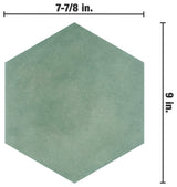 Matter Hex Green Porcelain Floor and Wall Tile