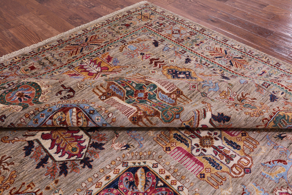 9' 0" X 11' 10" Persian Tabriz Handmade Wool Rug Q7662