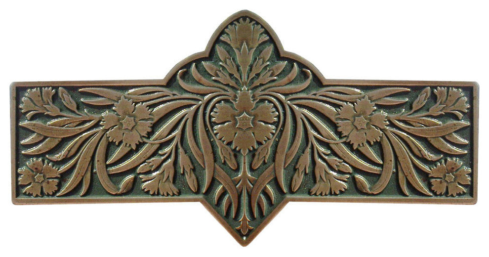 Dianthus Pull, Antique-Style Brass-Sage