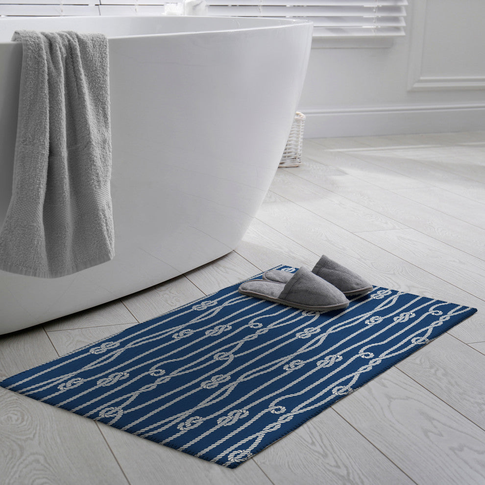 Indoor/Outdoor Harbor HA7 Navy Machine Washable 1'8" x 2'6" Rug