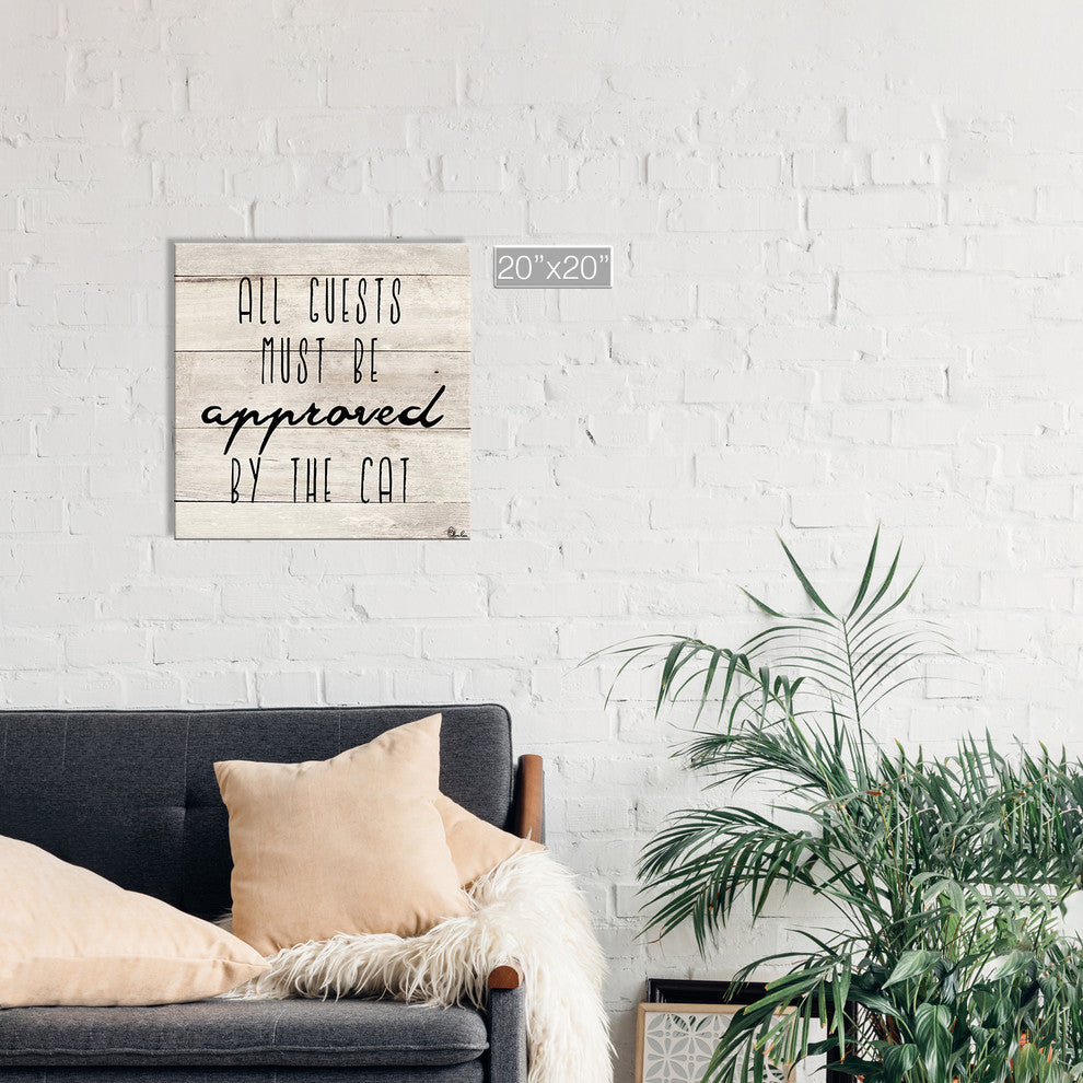 Ready2HangArt 'Cat Approved' Wrapped Canvas Pet Wall Art, 20"x20"