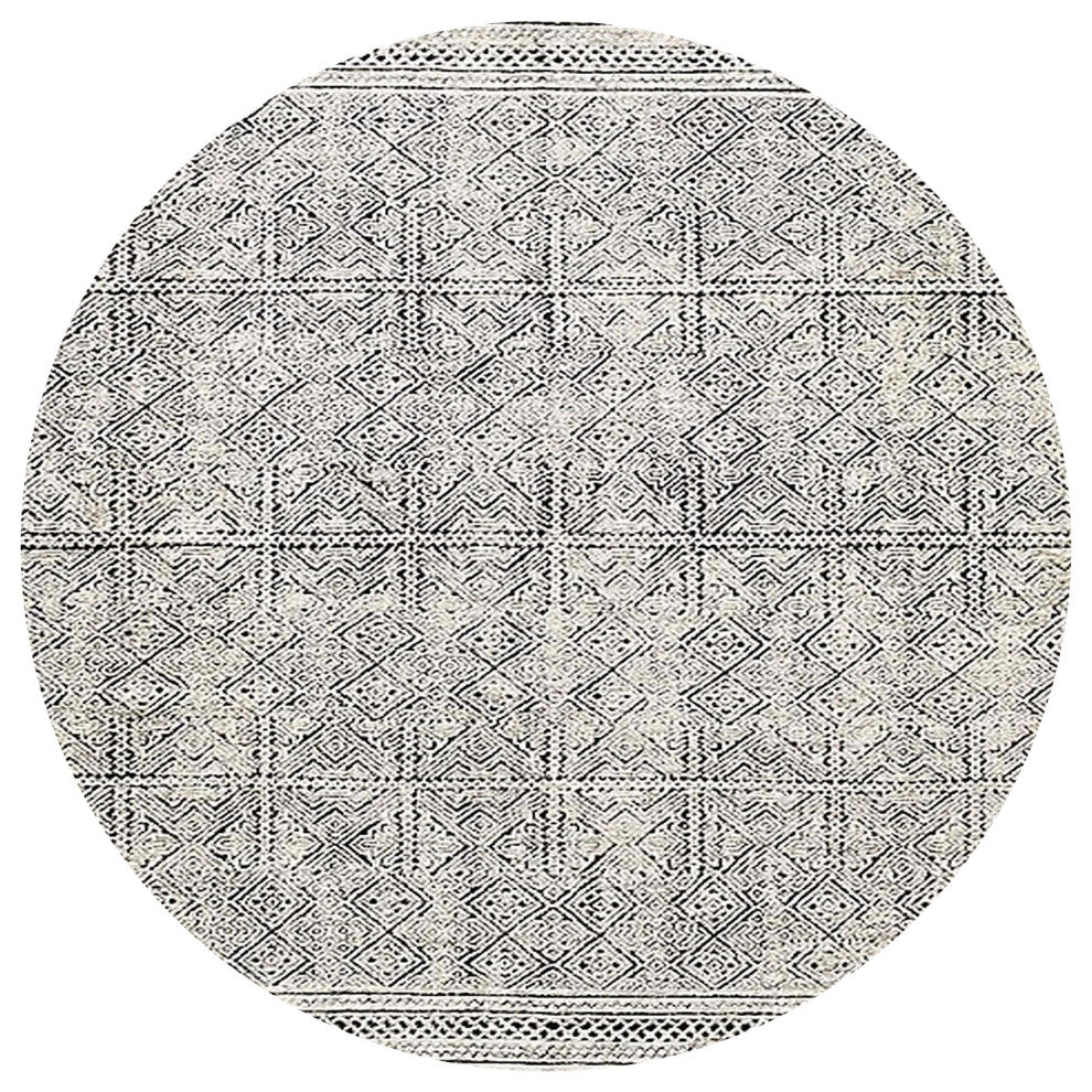 Ahgly Company Indoor Round Mid-Century Modern Area Rugs, 7' Round