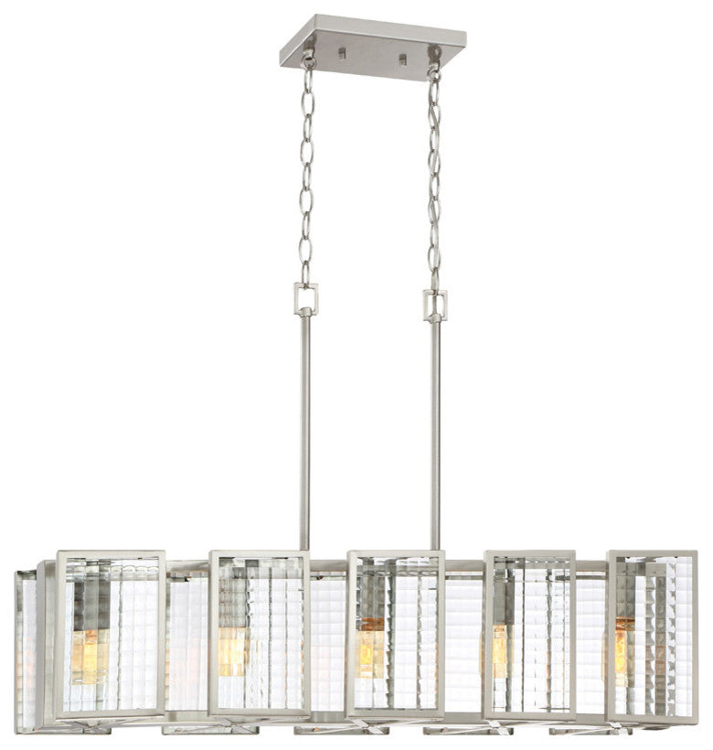 Pivot 5-Light Island, Satin Platinum