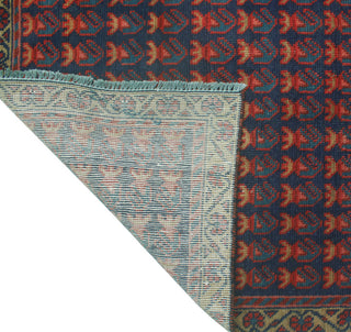 Fine Vintage Distressed Zira Navy/Beige Runner, 3'2x10'2