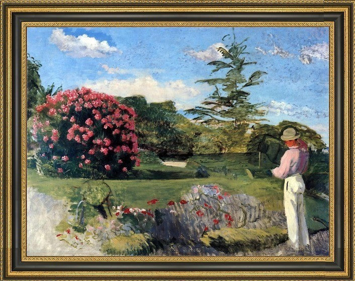 Jean Frederic Bazille the Little Gardener Framed Premium Canvas Print, 18"x24"