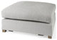 39" Light Gray Polyester And Brown Cocktail Ottoman