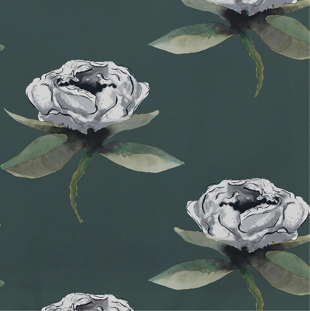 Floral Bunch 18"x14" Green Floral Print Placemat, Set of 4