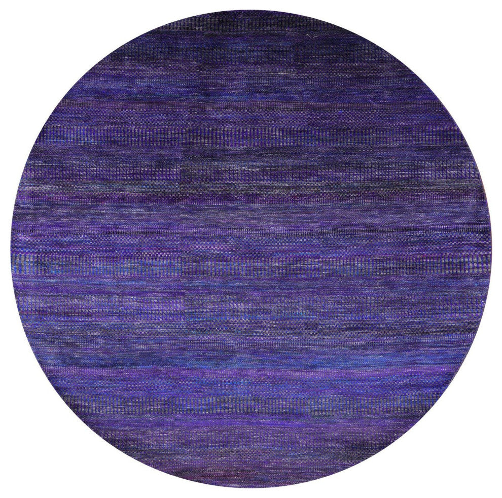 7' Round Super Savannah Gabbeh Wool and Silk Hand Knotted Rug Q6069