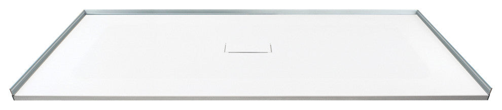 Transolid 60-in L x 39.4-in W Zero Threshold Center Drain Shower Base, White