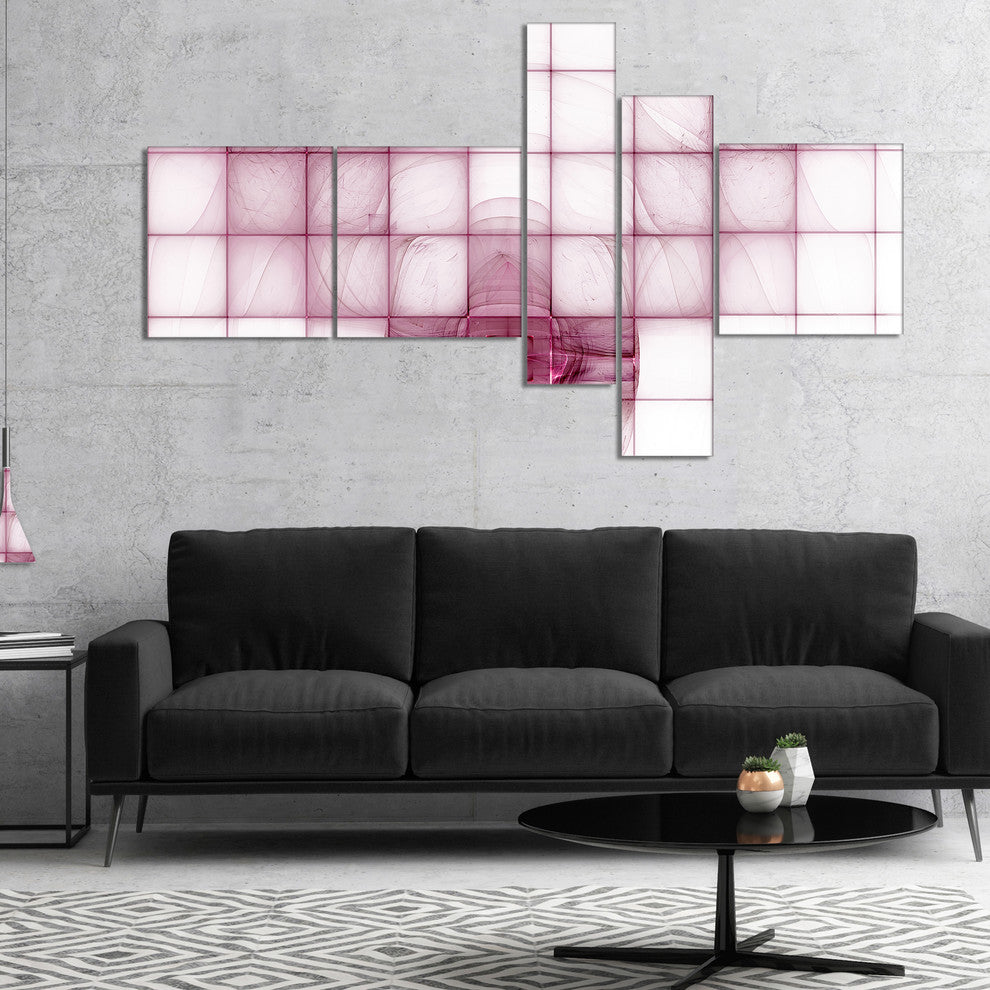Purple Bat on Rader Screen, Abstract Canvas Art Print, 60"x32", 5 panels