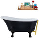 63" Streamline N353BL-BGL Soaking Clawfoot Tub and Tray With External Drain