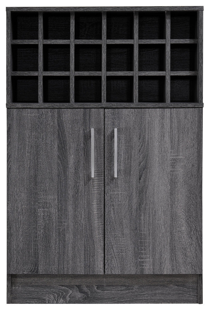 GDF Studio Ridgecrest Mid Century Sonoma Faux Wood Wine and Bar Cabinet, Sonoma