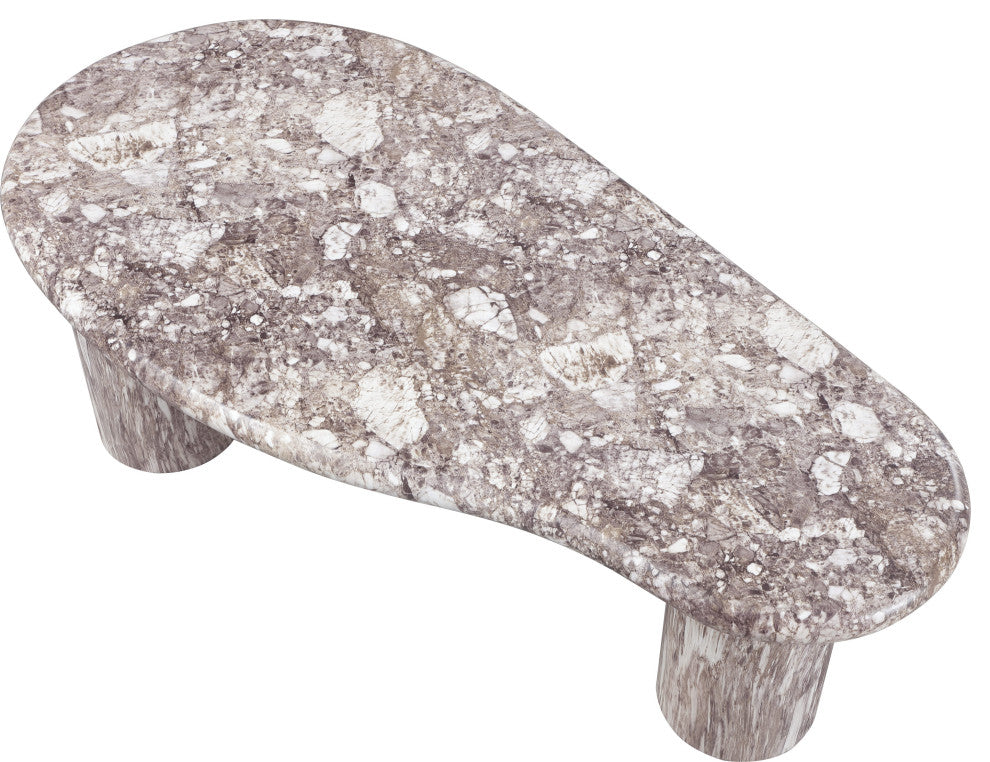 Sassari Finished Concrete Indoor/Outdoor Coffee Table, Brown Finish