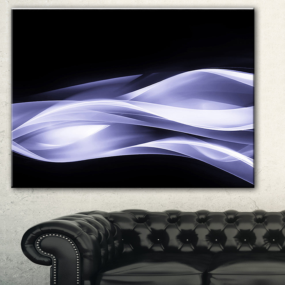 "Fractal Lines Purple in Black" Abstract Digital Art Canvas Print