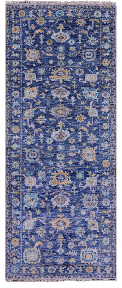 Runner Turkish Oushak Handmade Wool Rug 4' 0" X 10' 2" - Q13467