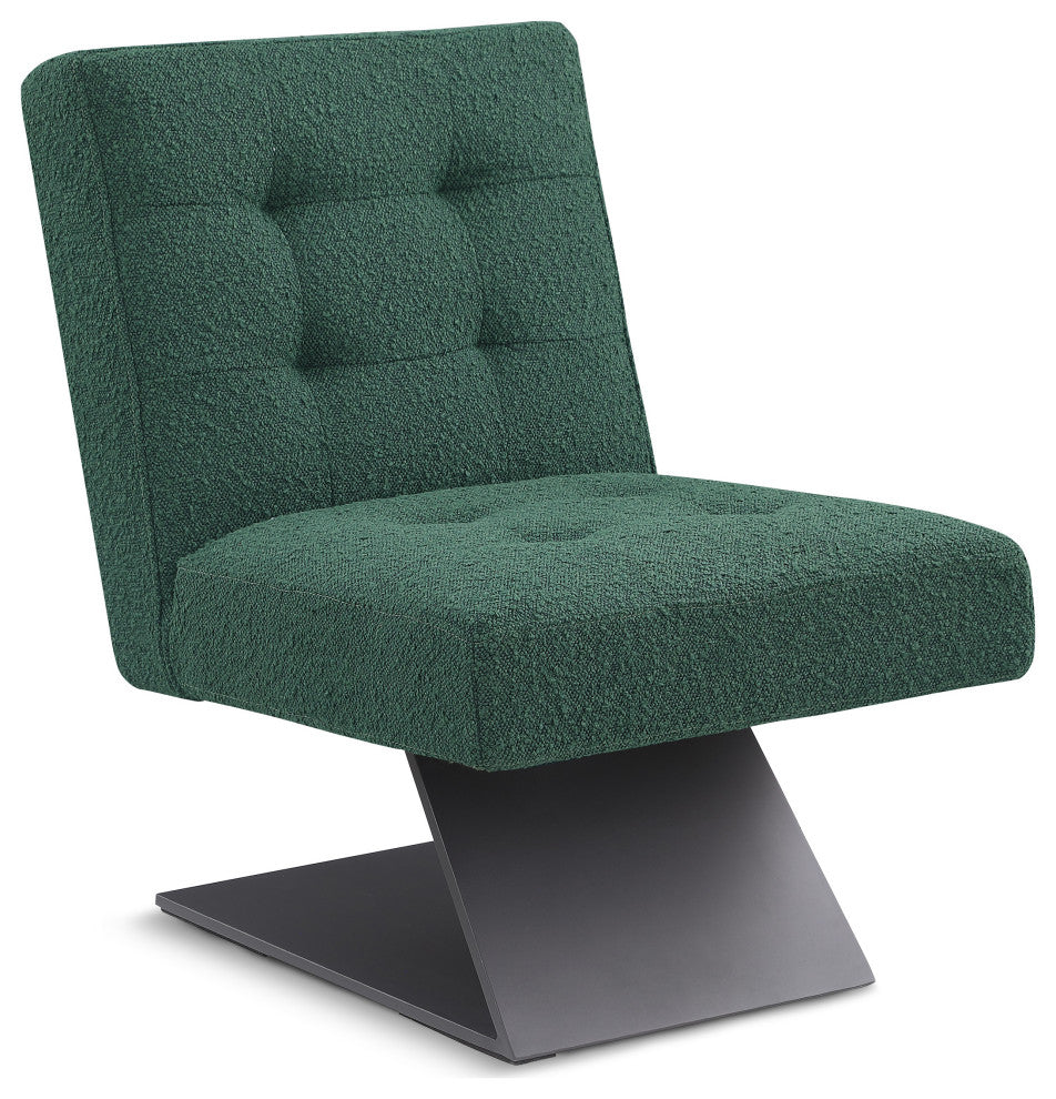 Zeal Boucle Fabric Upholstered Accent Chair, Green