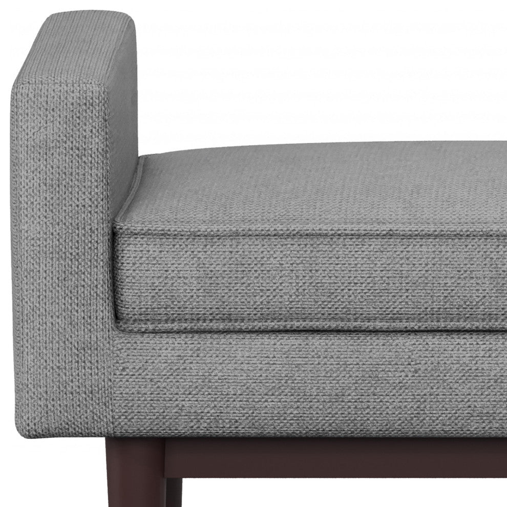 Scott Solid Hardwood Ottoman Bench, Pewter Grey