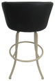 Swivel Counter Metal Bar Stool, Joey, Black Lava/Beige, 34"
