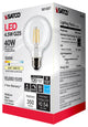 4.5W G25 LED, Clear, Medium Base, 90 CRI, 3000K, 120V