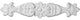 13 3/4"W  x 3"H x  3/4"P Kent Flower Center Onlay
