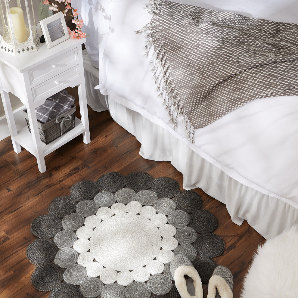 Gray Jute Braided Rug 3 Ft Round