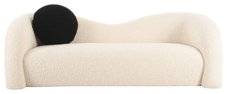 Leonie Beige Faux Shearling 84" Sofa Beige