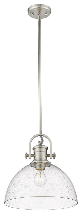 Hines 1-Light Pendant, Pewter, Seeded Glass
