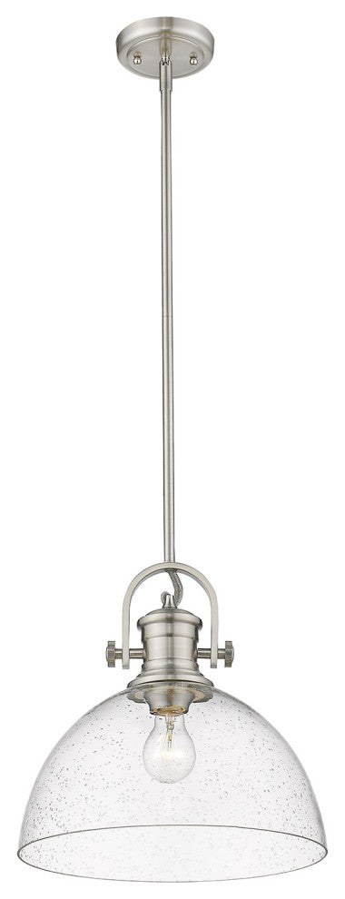 Hines 1-Light Pendant, Pewter, Seeded Glass