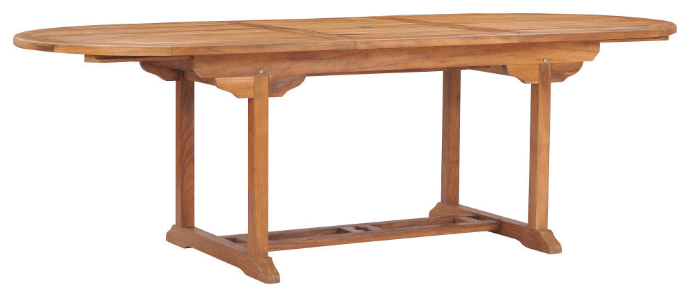 Teak Wood Orleans Oval Outdoor Patio Extension Dining Table