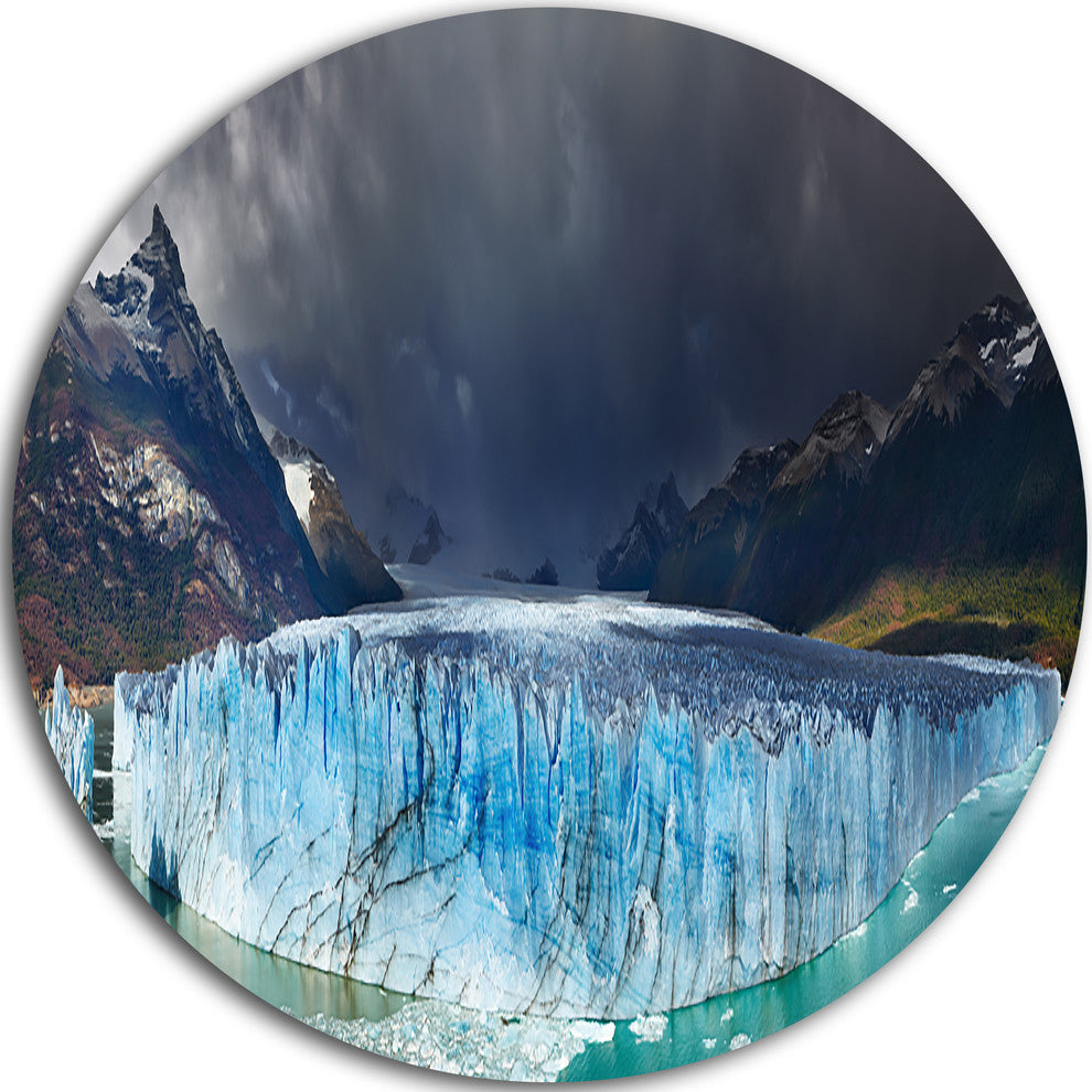 Perito Moreno Glacier, Photography Large Disc Metal Wall Art, 23"