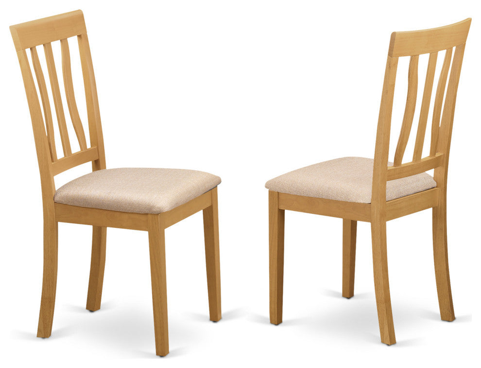 Dining Set 5 Pc, Four Chairs, Table, Oak Color Linen, Oak Finish Structure