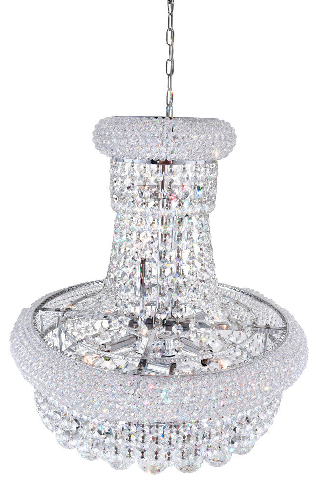 Empire 8 Light Down Chandelier With Chrome Finish
