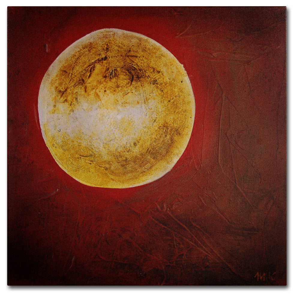 ''Moon on Red'' Canvas Art by Nicole Dietz