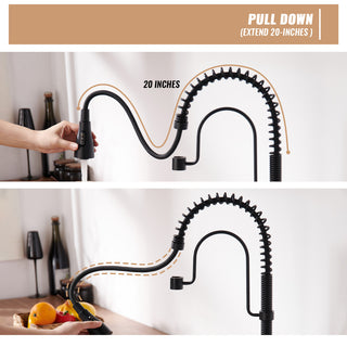 Kitchen Faucet Sink Mixer Faucet Pull Down Sprayer Single Handle 1.8 GPM, Matte Black