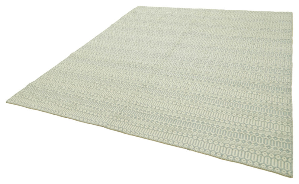 Rug N Carpet - Handmade Modern Design 8' 0'' x 10' 0'' Wool Flatweave Kilim Rug