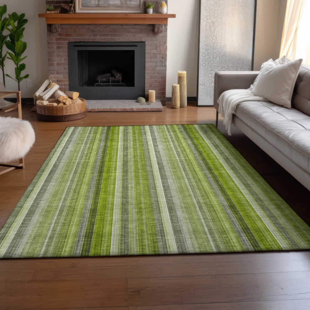 Premium Machine Washable Mayfield AMF543 Green 9' x 12' Rug