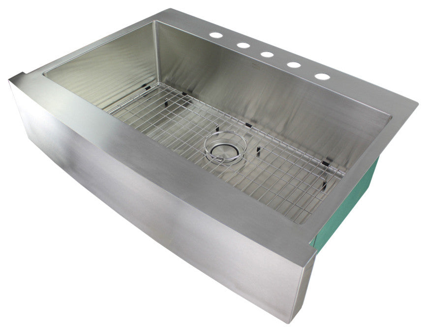 Transolid Diamond Stainless Steel 36-in Dual Mount Kitchen Sink, Stainless