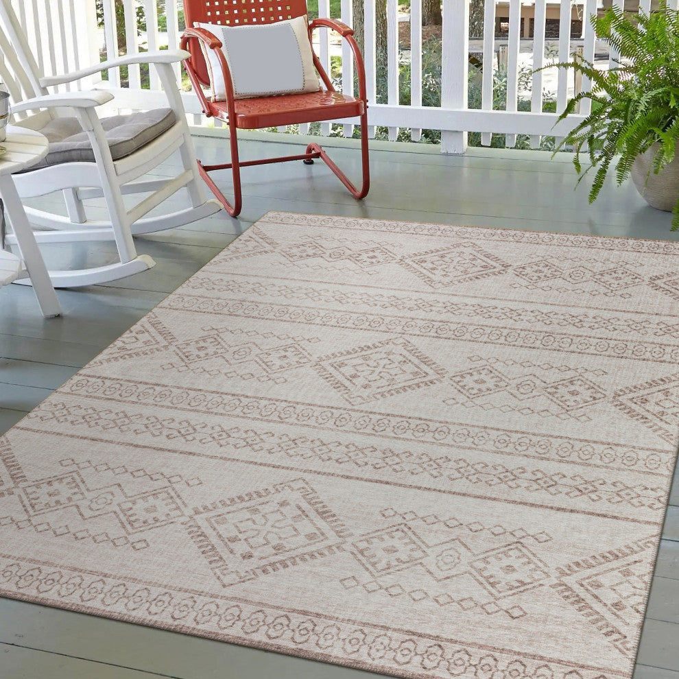 Indoor/Outdoor Sedona SN14 Putty Machine Washable 8' x 10' Rug