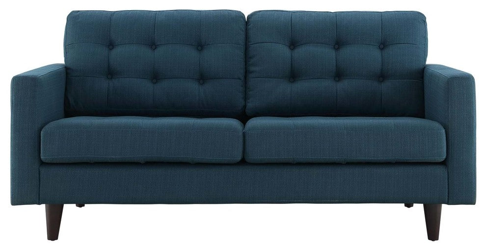 Empress Upholstered Loveseat, Azure